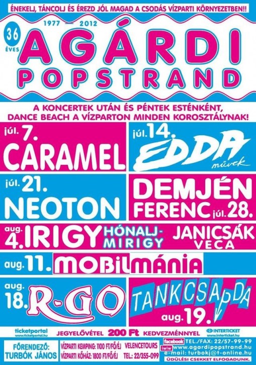 Agárdi Popstrand programok 2012  - R-GO koncert